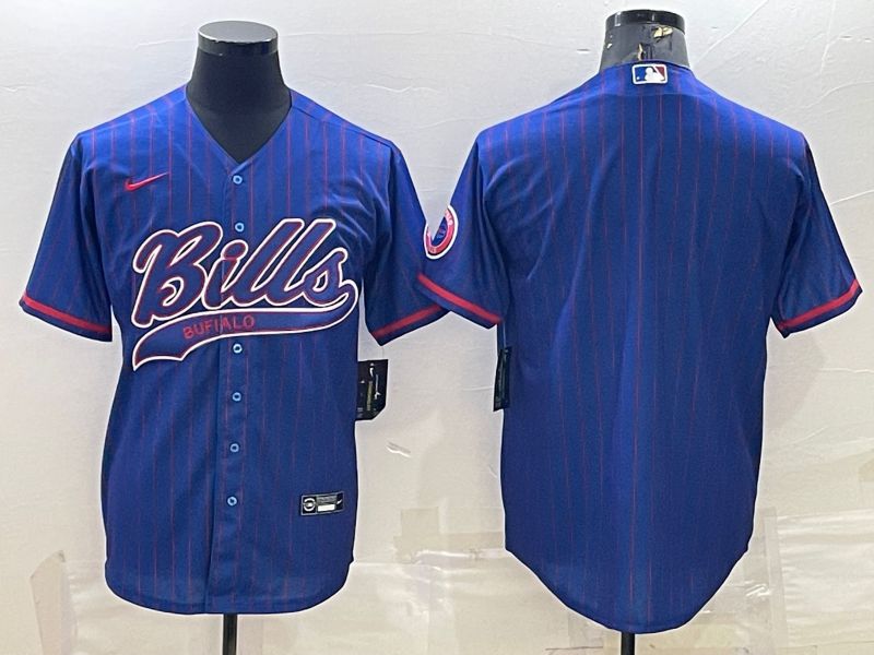 Cheap Men Buffalo Bills Blank Blue Stripe 2022 Nike Co branded NFL Jerseys